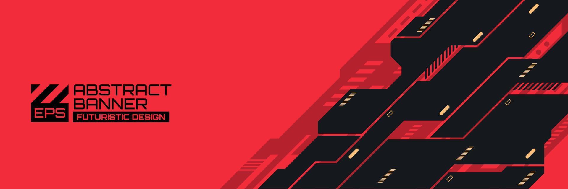 banner futurista abstracto, vector de fondo cyberpunk con adorno de formas hud, futurismo retro de tecnología moderna