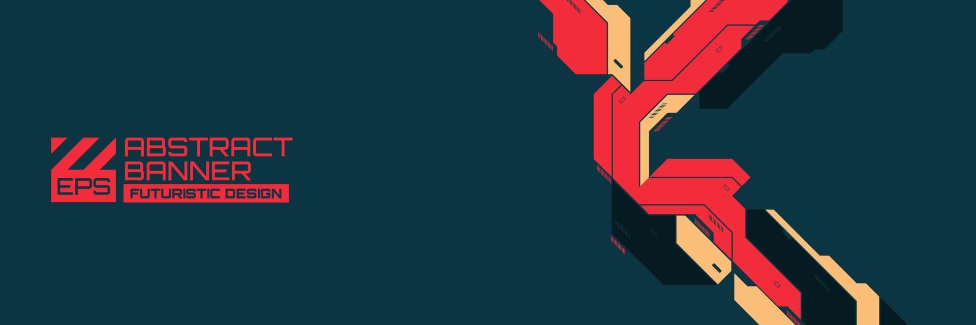 banner futurista abstracto, vector de fondo cyberpunk con adorno de formas hud, futurismo retro de tecnología moderna