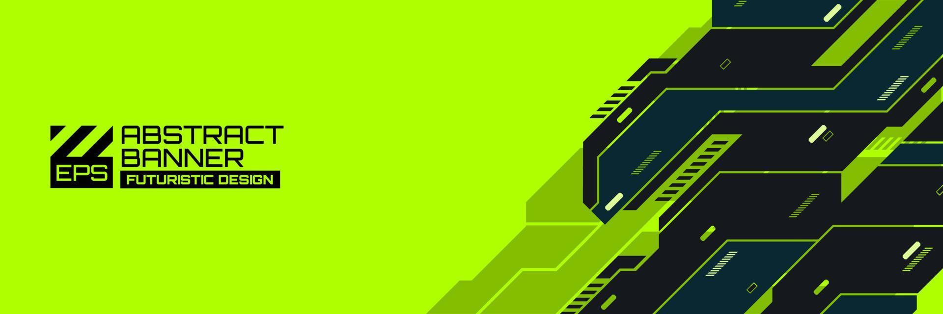 banner futurista abstracto, vector de fondo cyberpunk con adorno de formas hud, futurismo retro de tecnología moderna