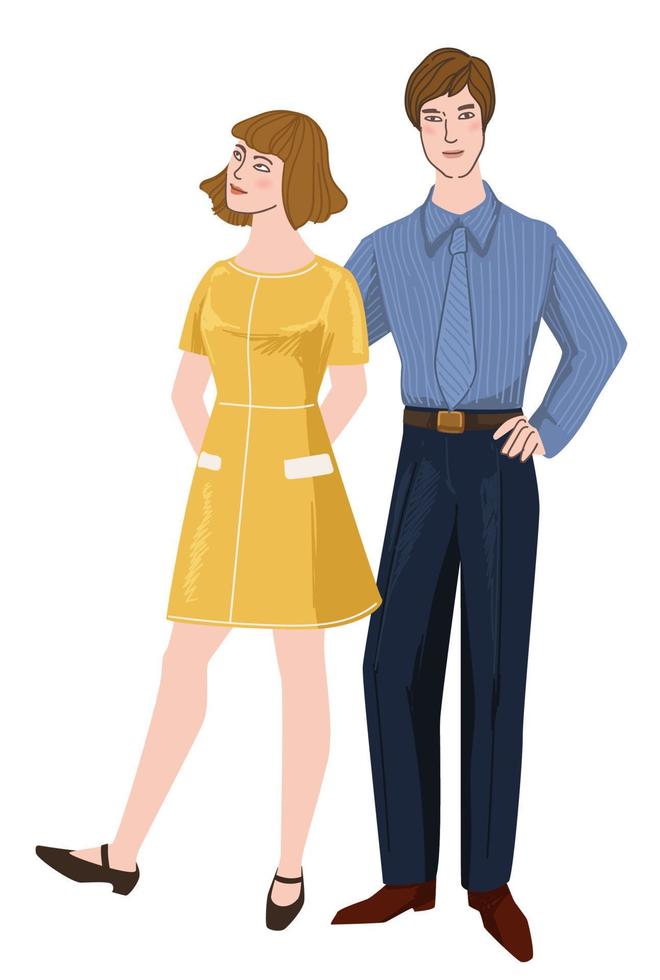 hombre y mujer de 60 años, pareja de años 60 vector