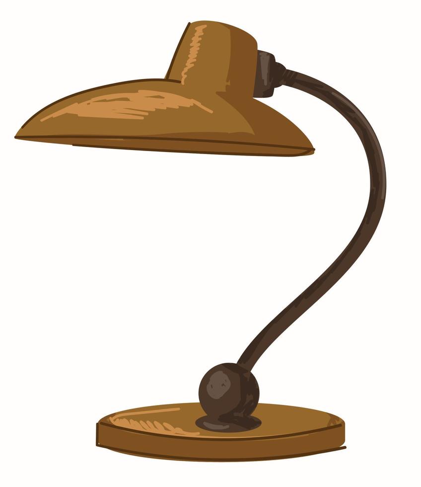 Vintage lamp of metal, minimalist curved lines vector