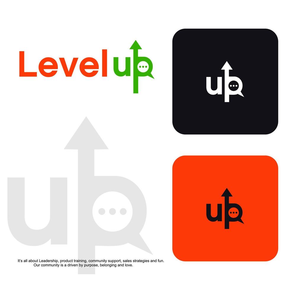 Modern Level Up Typography Logo design inspiration vector