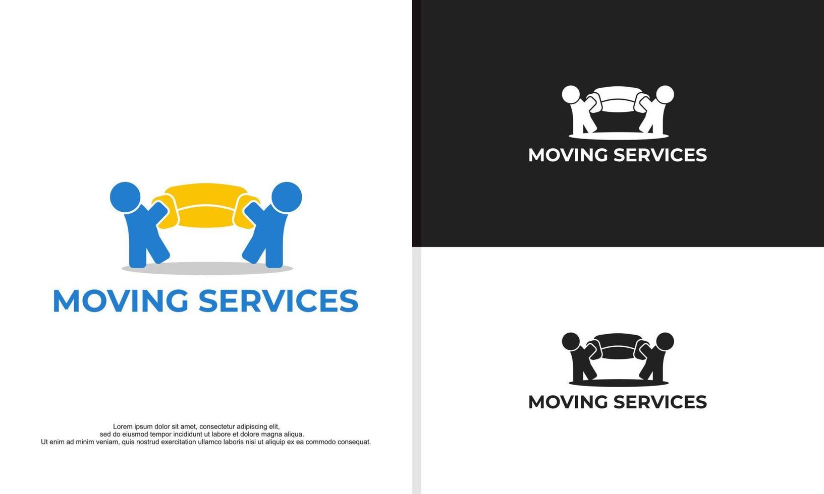 fast and professional moving services company logo design vector