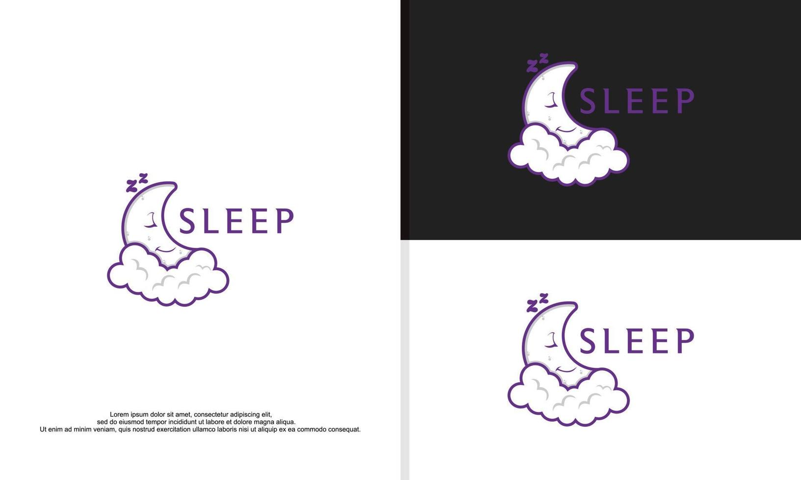 logo illustration vector graphic of the moon is smiling in its sleep.