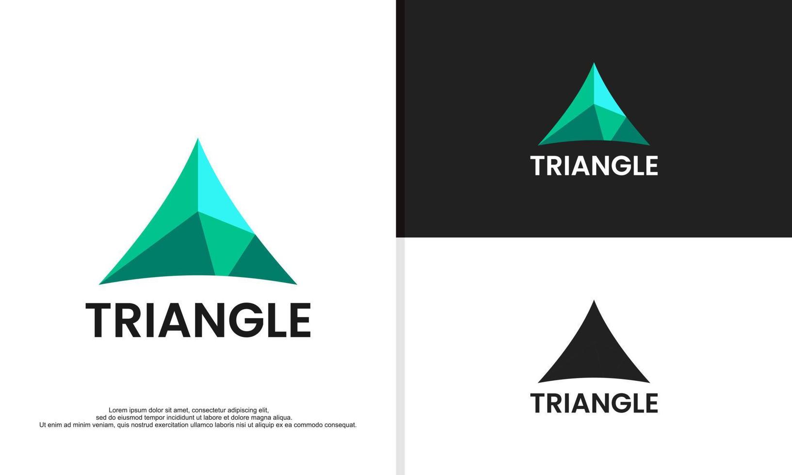 triangle low ploy style logo vector illustration