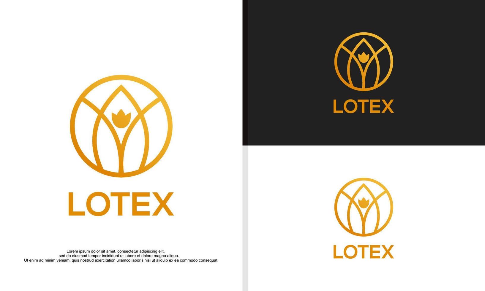 ilustración de diseño de logotipo de loto de lujo vector