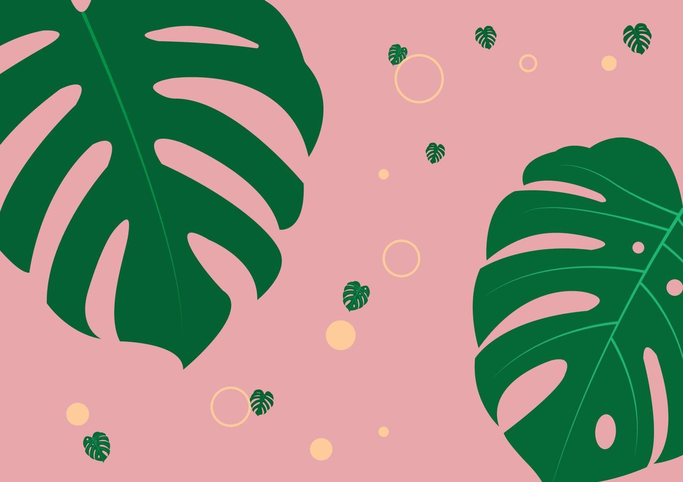 The design is trendy and exotic for the leaf monstera green of nature in the summer botanical jungle for the banner background, decoration, frame, and for illustration. vector