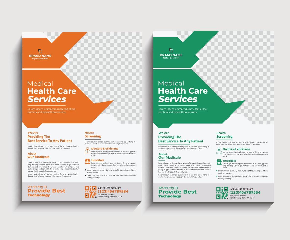 Medical healthcare flyer template vector