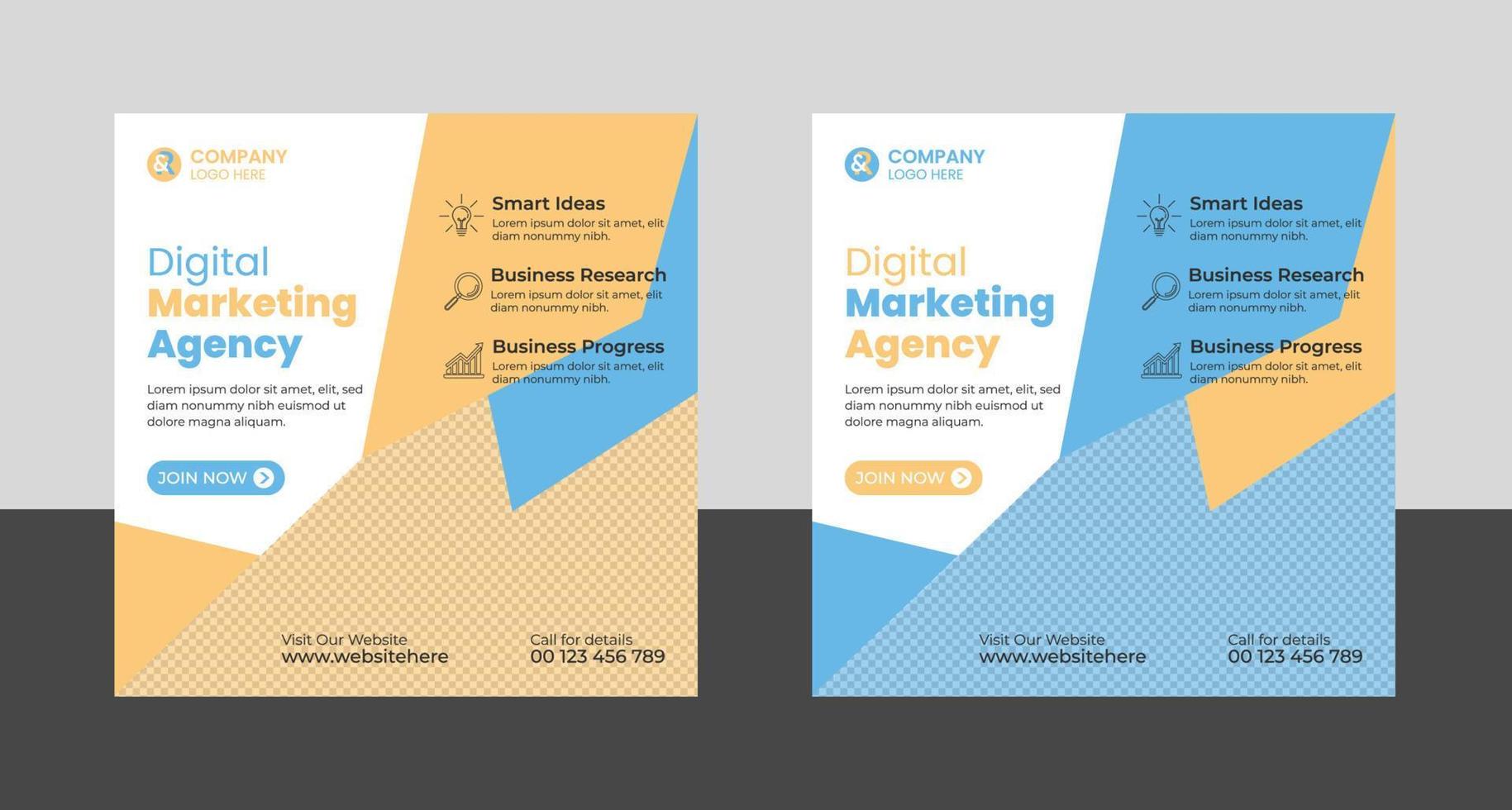 Digital marketing agency social media post and banner template vector