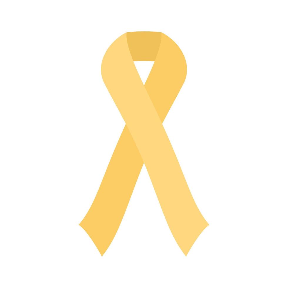 Yellow ribbon. sign International Childhood Cancer day vector