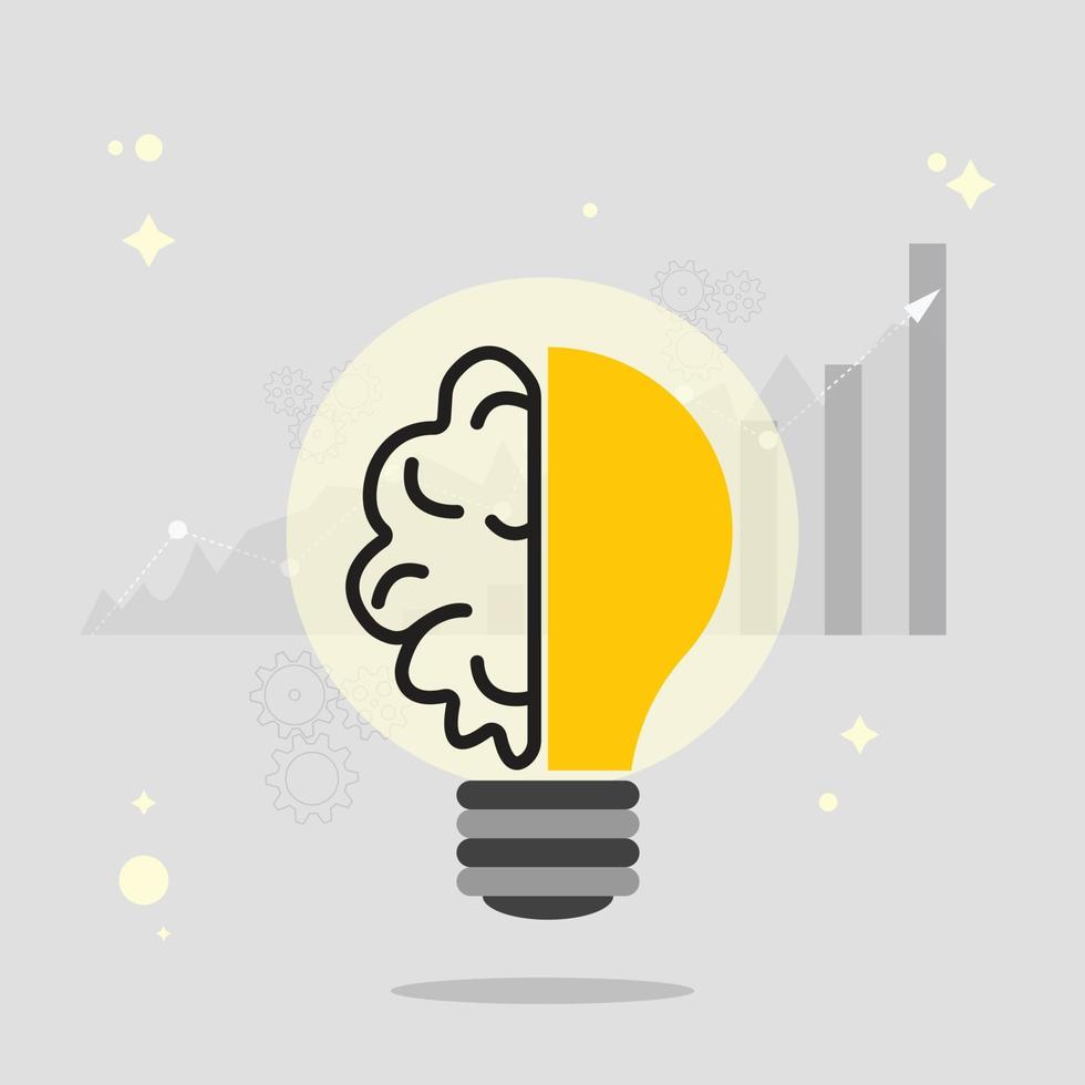 The mind's success intelligence thinking and inspiration of idea concepts for strategy communication development and plan for creative business solutions and design brainstorming energy technology vector