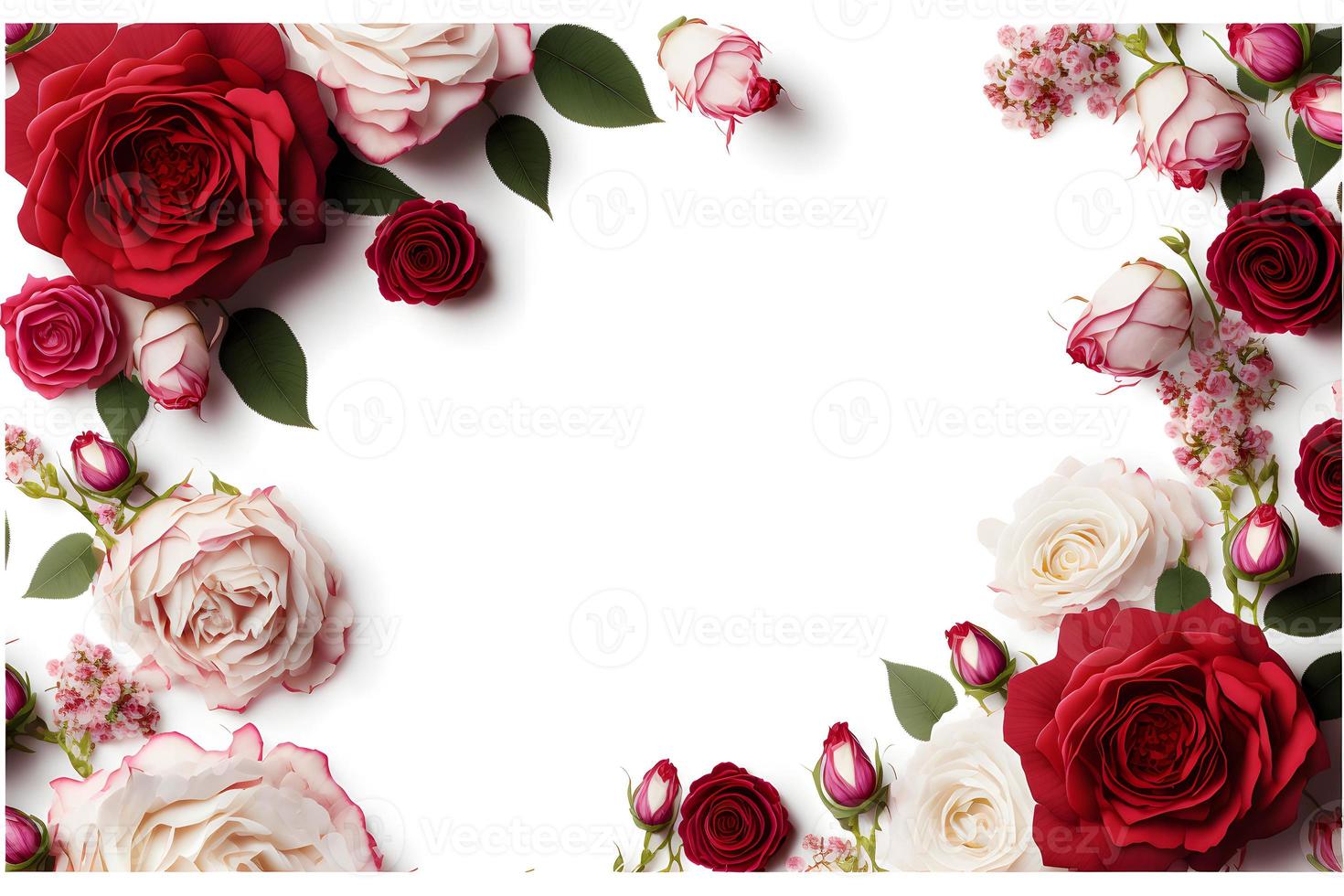 una imagen deslumbrante que presenta una flor rosa roja y rosa con un espacio en blanco en el medio, perfecta para agregar texto o superponer gráficos. esta foto es ideal para usar en redes sociales, sitios web