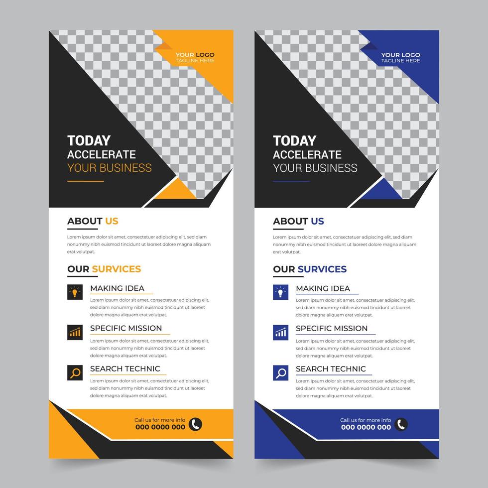Modern corporate business rollup banner stand and x banner template vector design. Creative business roll up banner design for marketing agency.