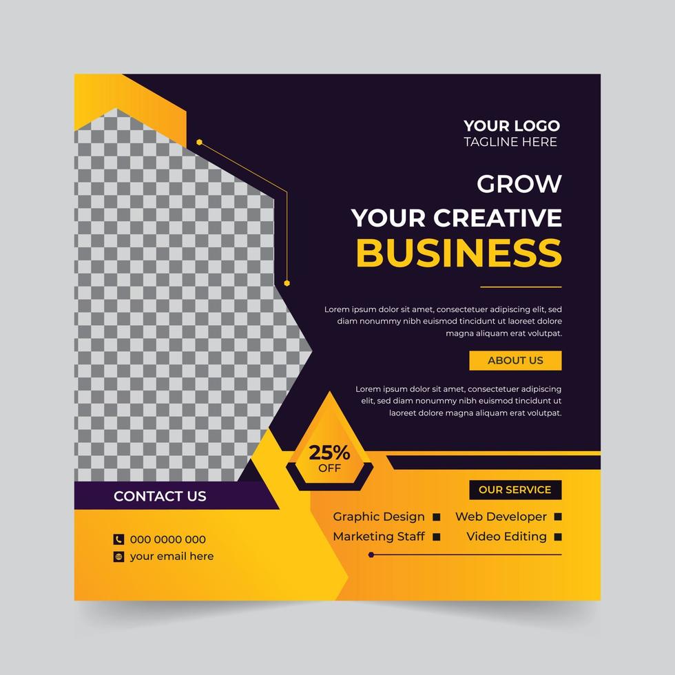 Trendy digital business agency marketing social media post and banner template design. Promotion Corporate advertising Web Banner Ads Stories flyer poster vector