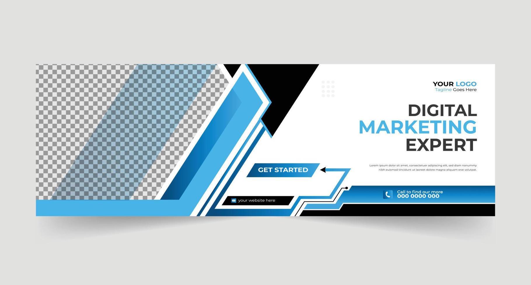 Trendy corporate Digital marketing cover social media banner template Premium Vector