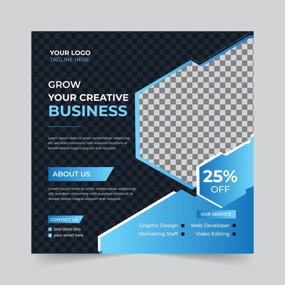 Trendy digital business agency marketing social media post and banner template design. Promotion Corporate advertising Web Banner Ads Stories flyer poster vector