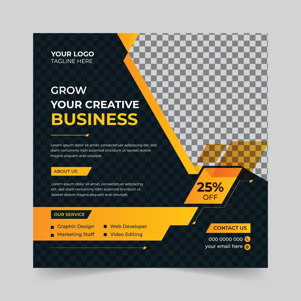 Trendy digital business agency marketing social media post and banner template design. Promotion Corporate advertising Web Banner Ads Stories flyer poster vector