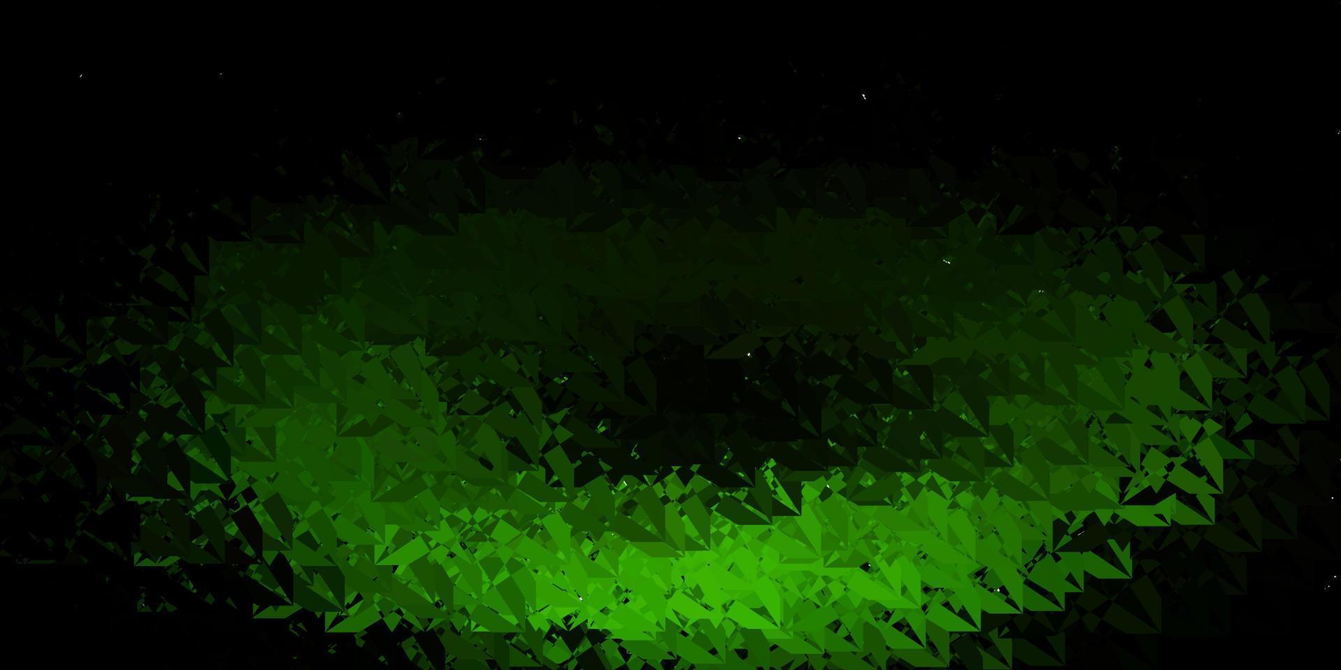 Dark Green vector background with polygonal forms.