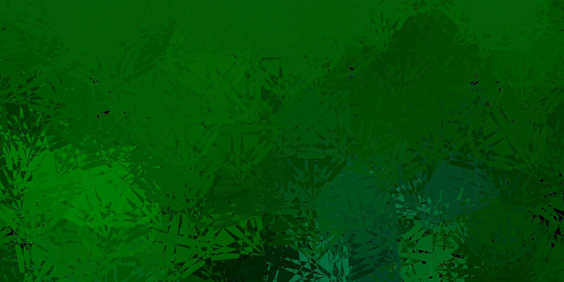 Dark Green vector background with polygonal forms.