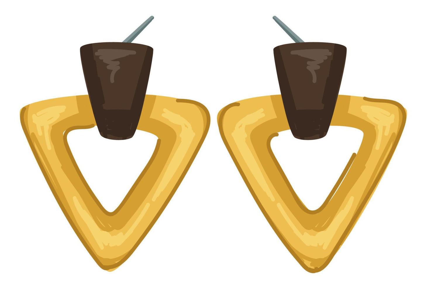 Vintage triangle earrings, retro 1980s accessory vector