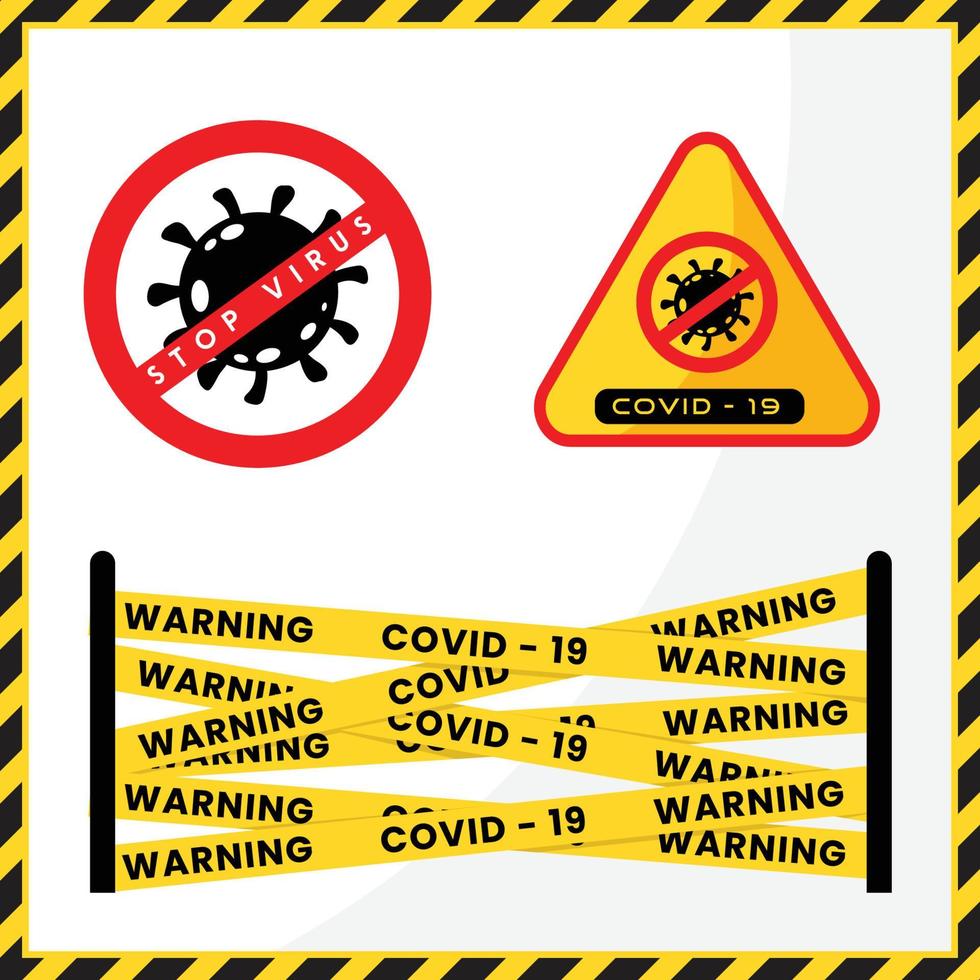 Warning coronavirus. Vector concept abstract illustration STOP CORONAVIRUS