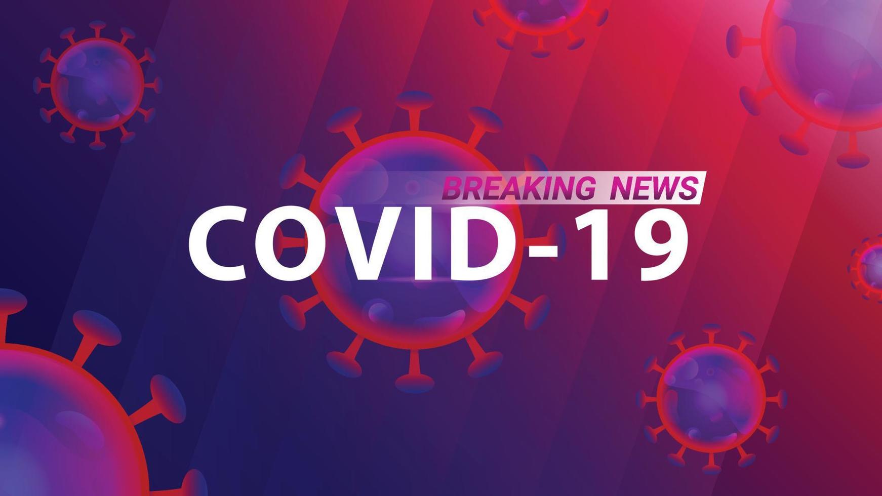 covid 19 plantilla de fondo de coronavirus televisión de noticias de última hora, para alerta temprana como medio de educación para niños. vector