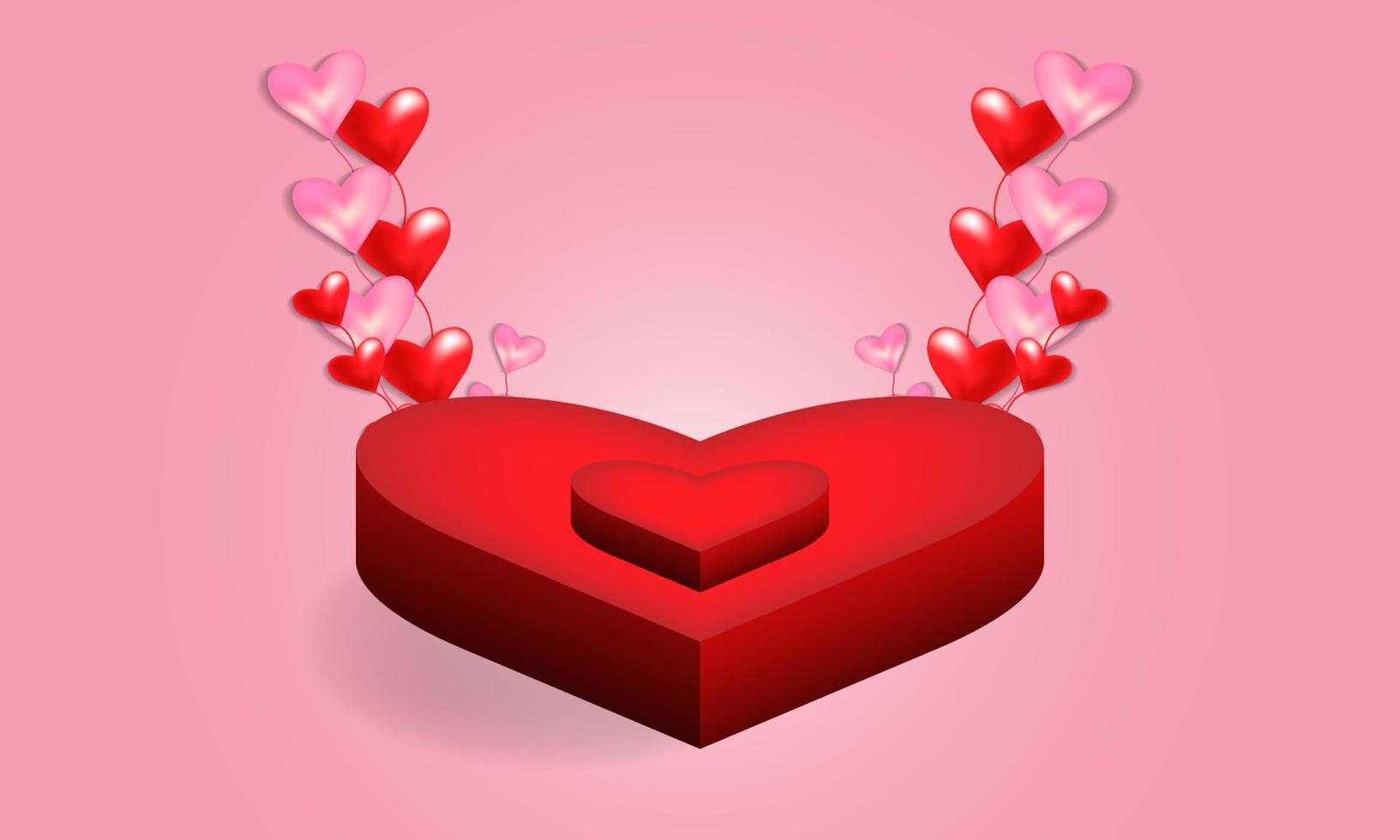 Valentines day background with podium vector