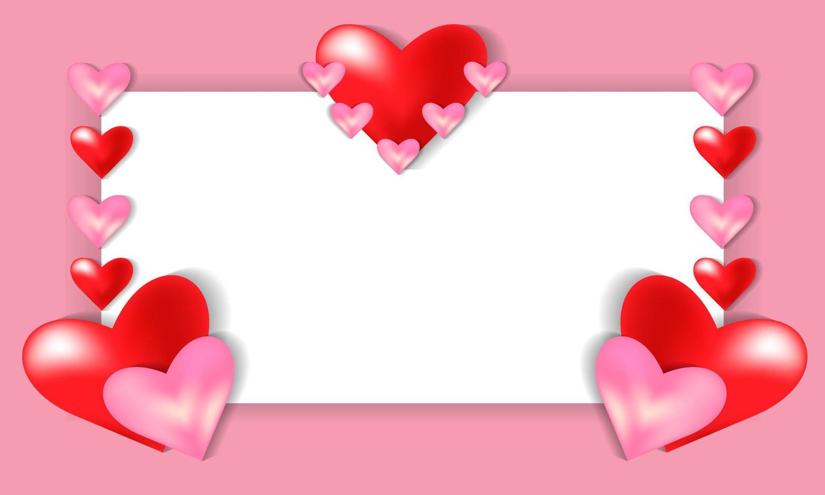 Valentine's day background with pink love vector