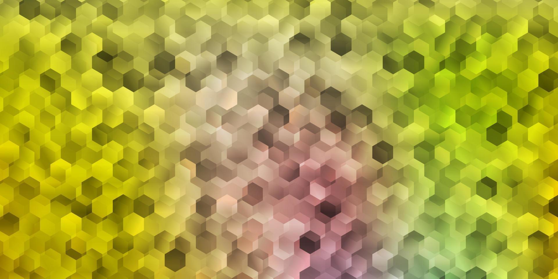 Light green, red vector cover with simple hexagons.