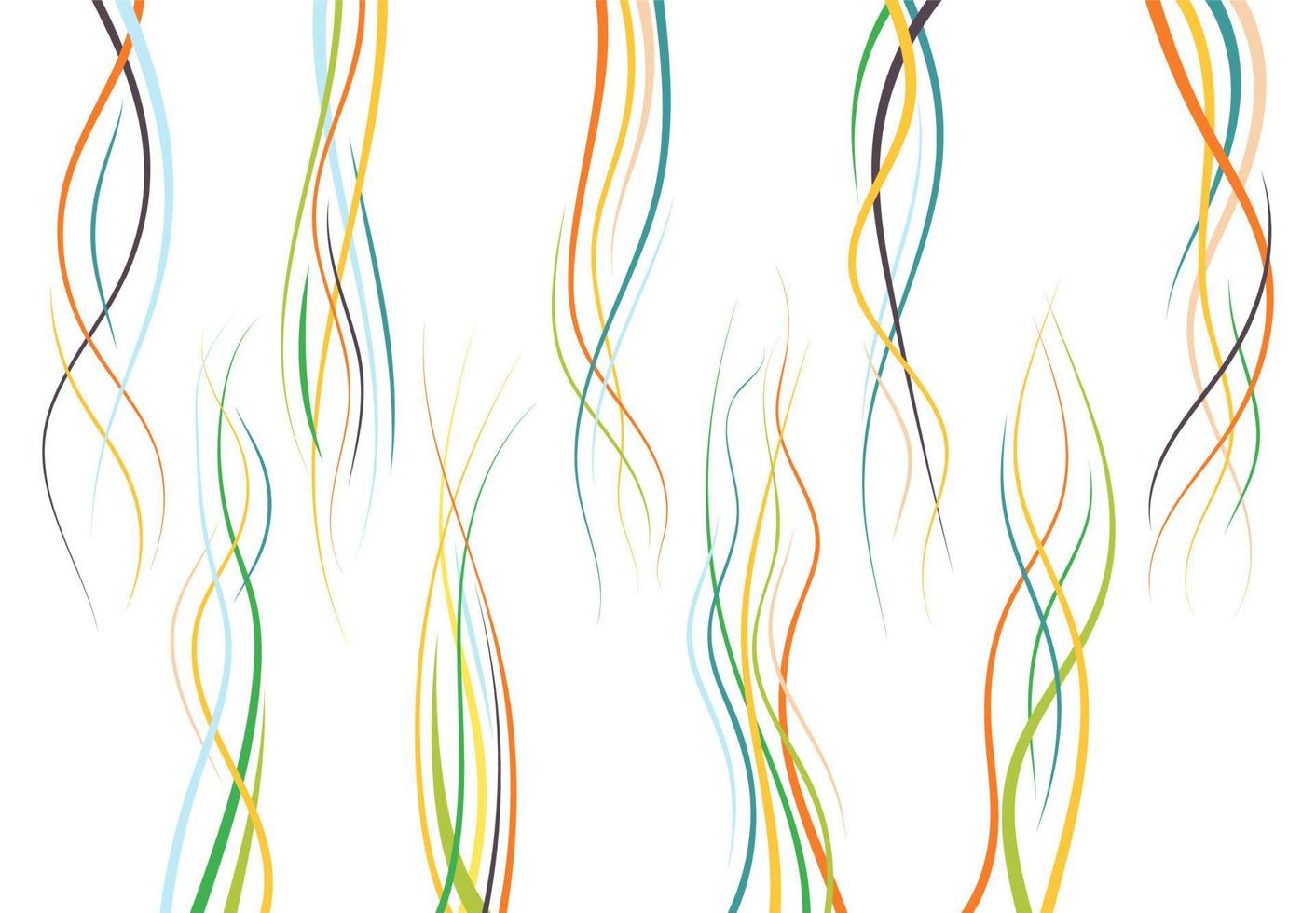 Set of abstract color curved lines. Wave design element. Vector illustration.