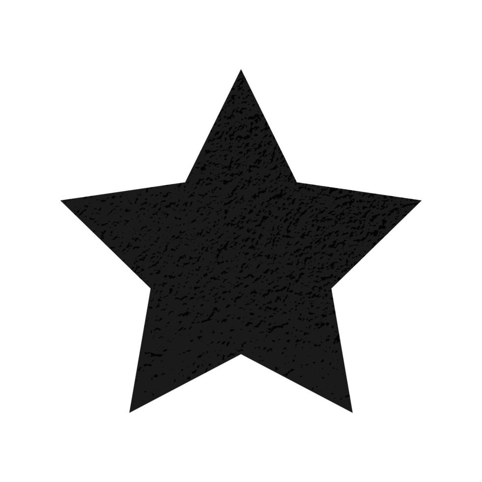 estrella rayada. figura oscura con textura grunge angustiada aislada sobre fondo blanco. ilustración vectorial vector