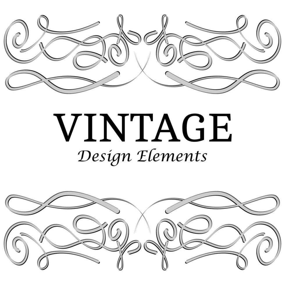 elementos de diseño caligráfico y decoración de página. elementos antiguos para el diseño sobre un fondo blanco. elementos de diseño decorativo vectorial. vector