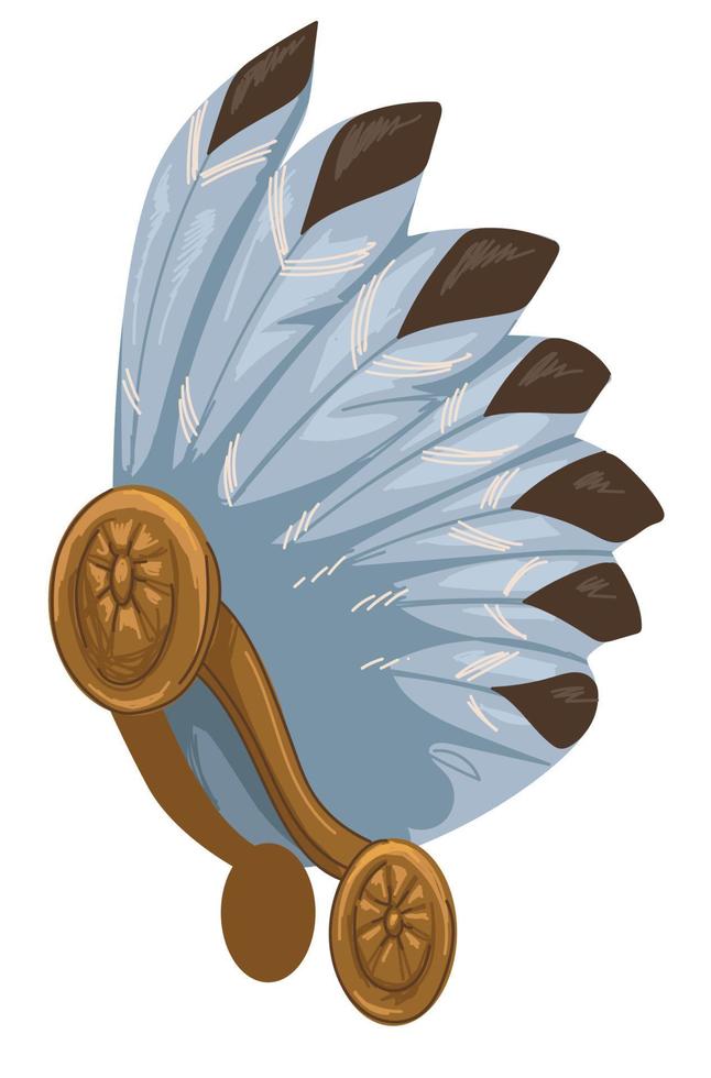 Mayan headgear with feathers, culture and customs vector
