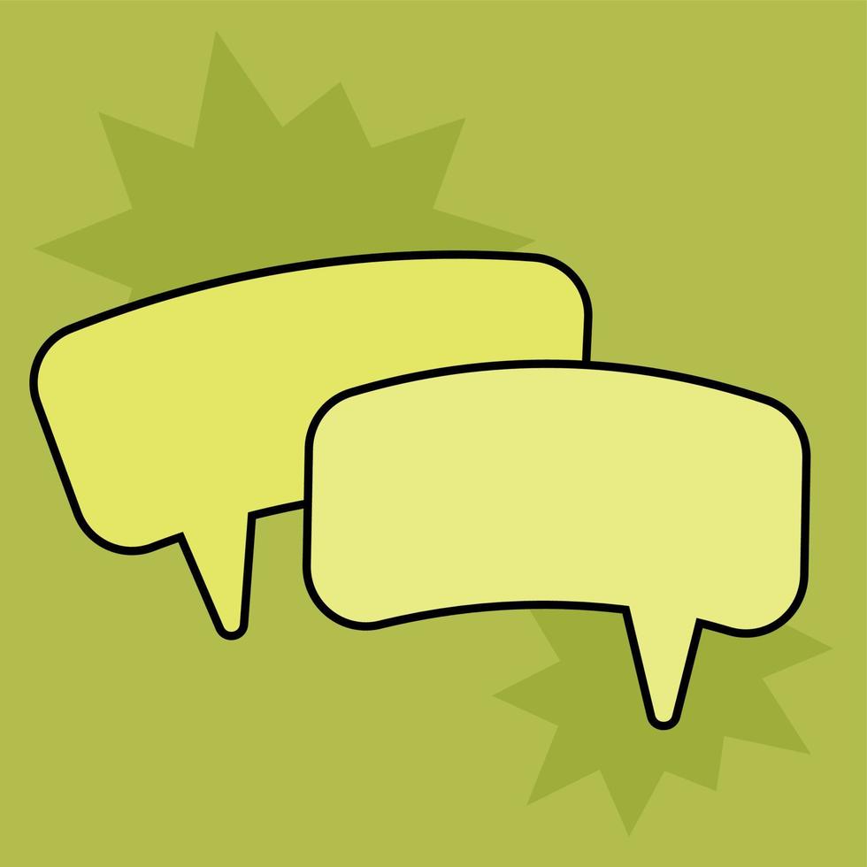 Communication speech bubbles on green background. Vector illustration