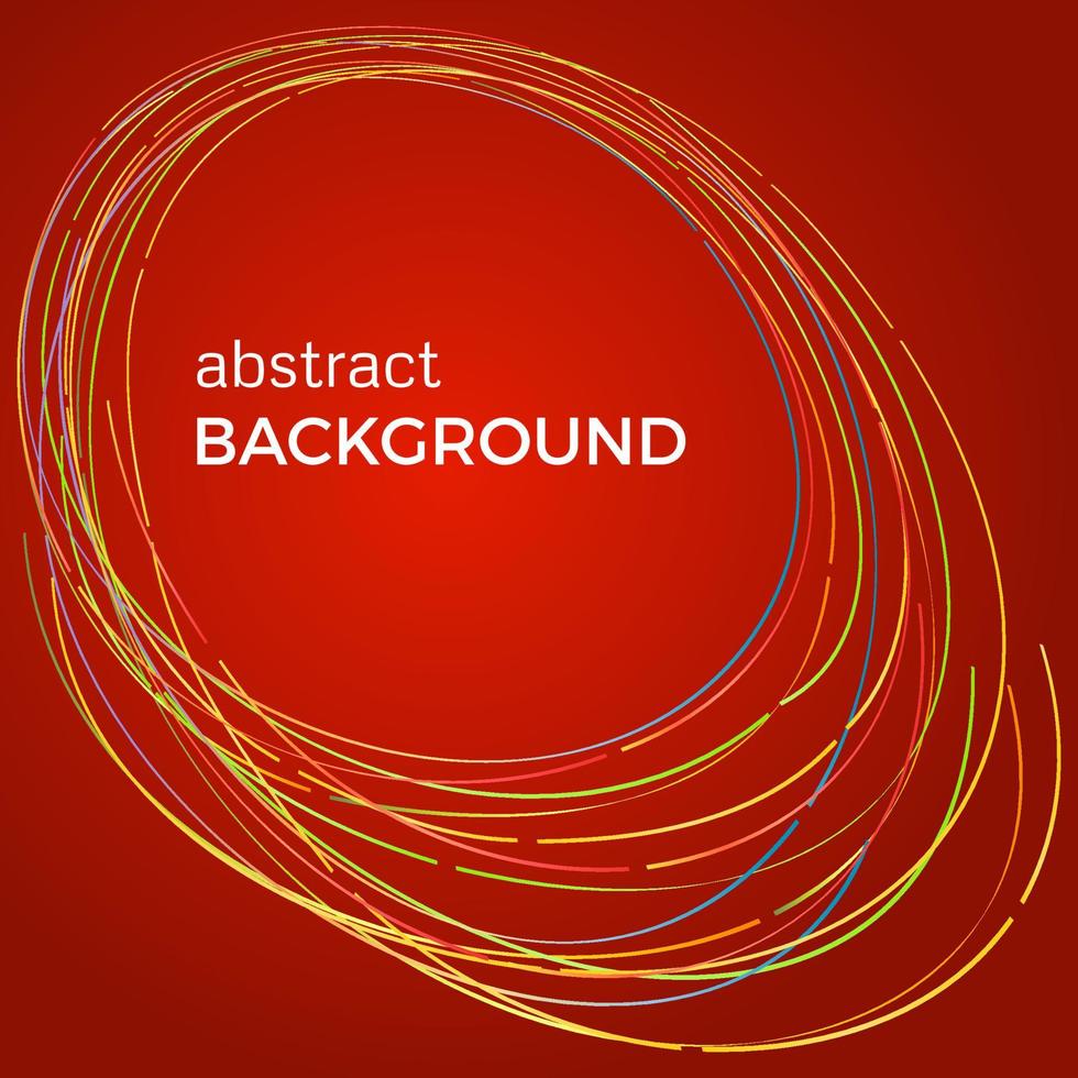 Beautiful light circles on a red background. Abstract flash light circles. Vector technology background.