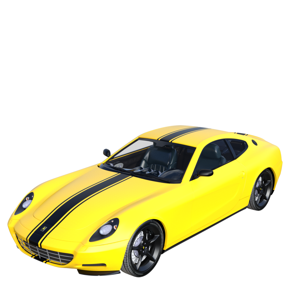 yellow sports car isolated on white png