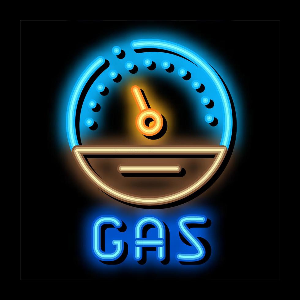 indicador de gas del motor ilustración de icono de brillo de neón vector