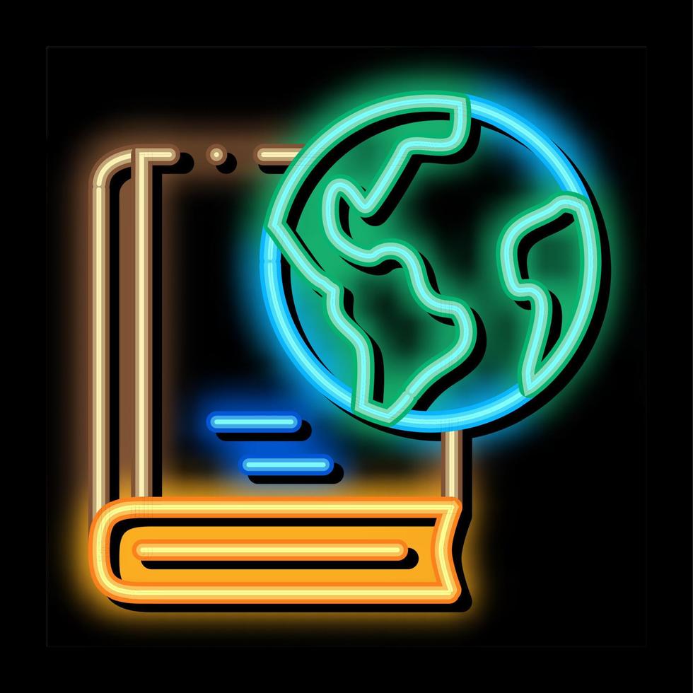 history of geography science neon glow icon illustration vector