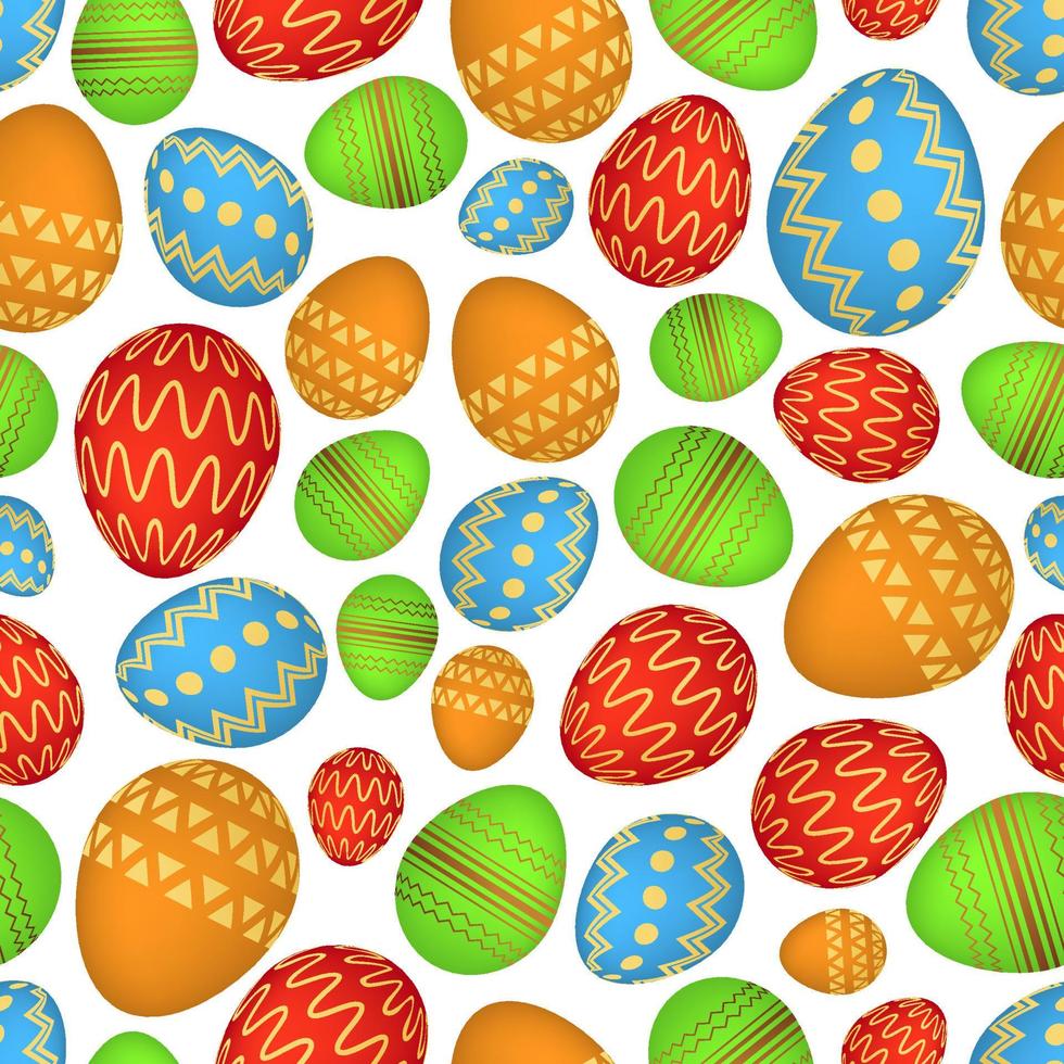 Seamless pattern with colorful Easter eggs. Vector illustration