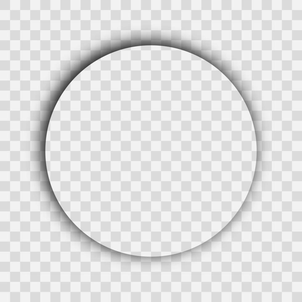 Dark transparent realistic shadow. Circle shadow isolated on transparent background. Vector illustration.
