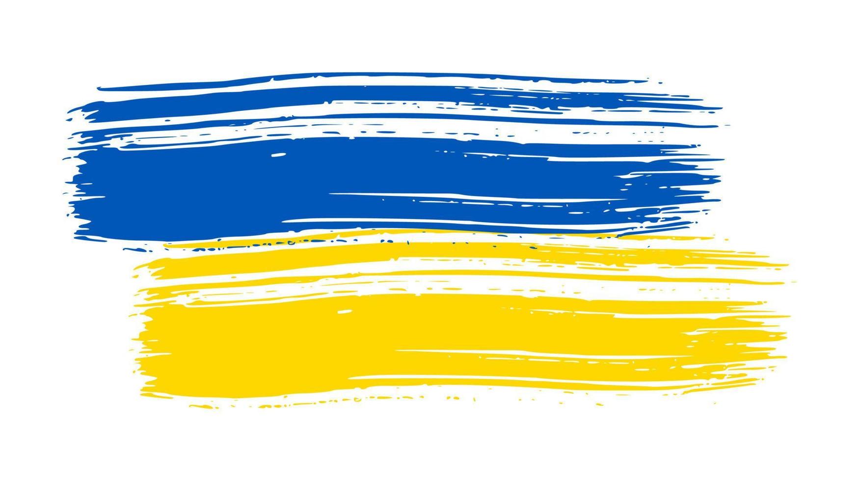 Ukrainian national flag in grunge style vector