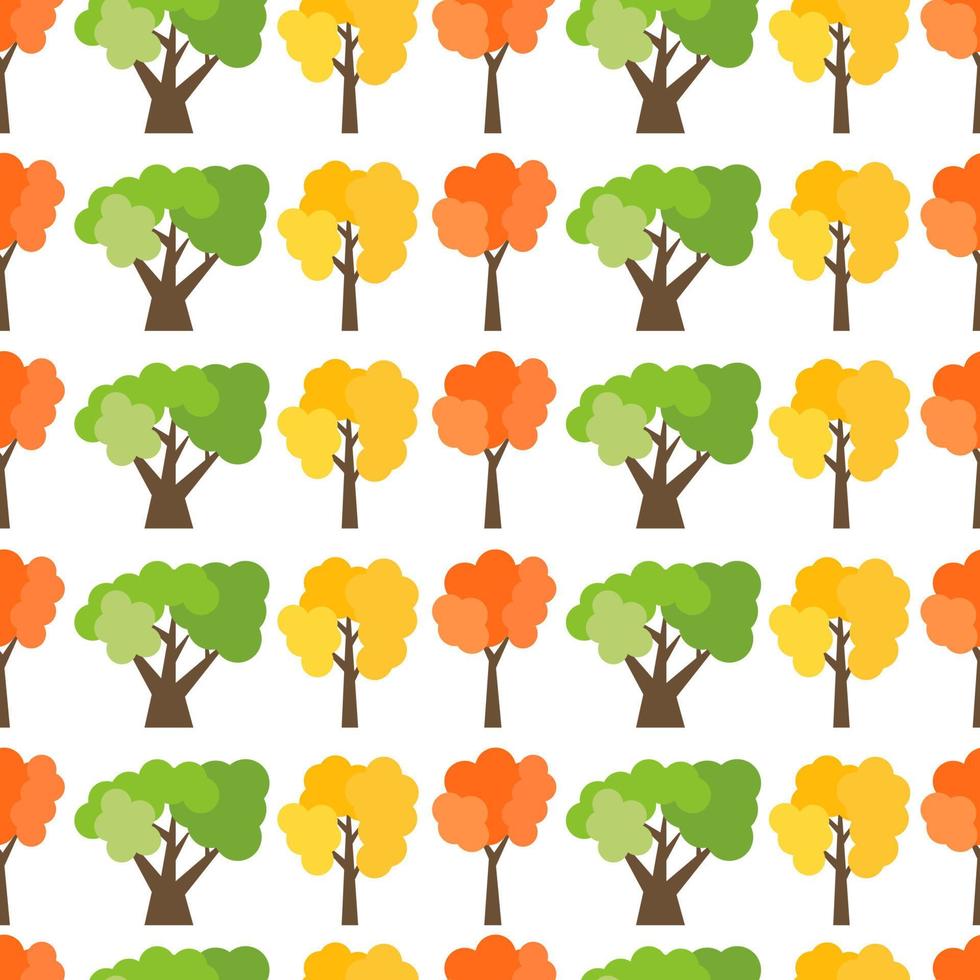 patrón sin fisuras de los árboles de otoño. fondo de bosque de otoño. ilustración vectorial vector