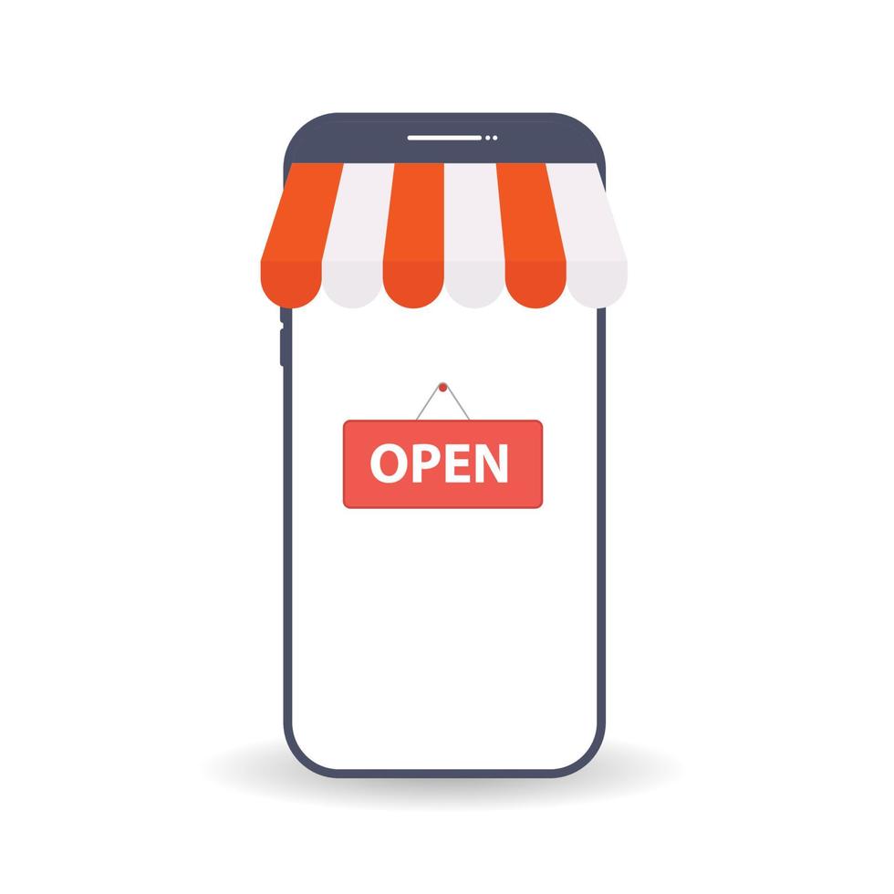 shopping online on smartphone paper art for shop open sale website retail commercial. vector