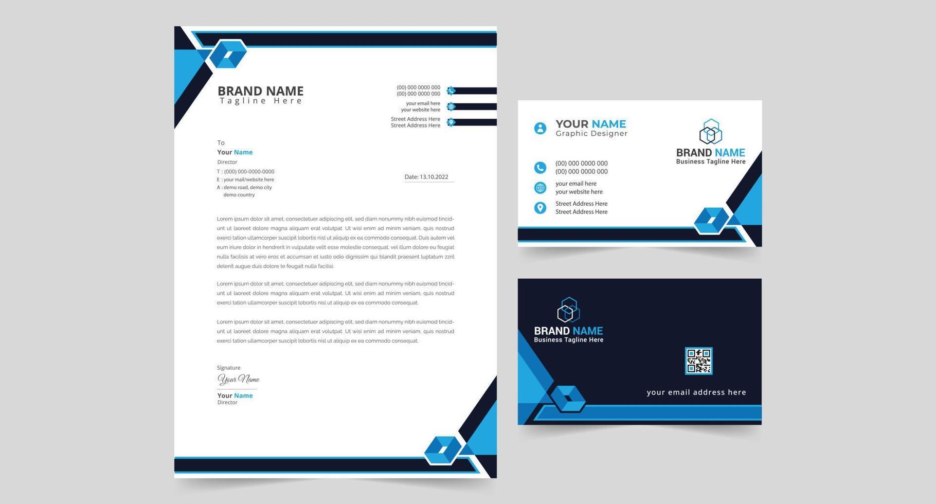 membrete corporativo creativo y plantilla de vector de diseño de tarjeta de visita