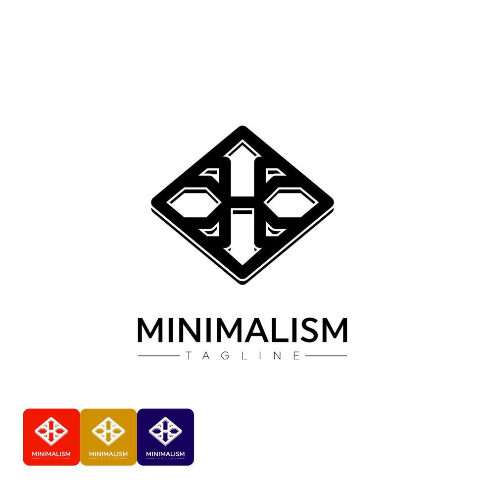 Minimalist logo vector design template in simple linear style - abstract emblem, unity and Trust, accessories and objects