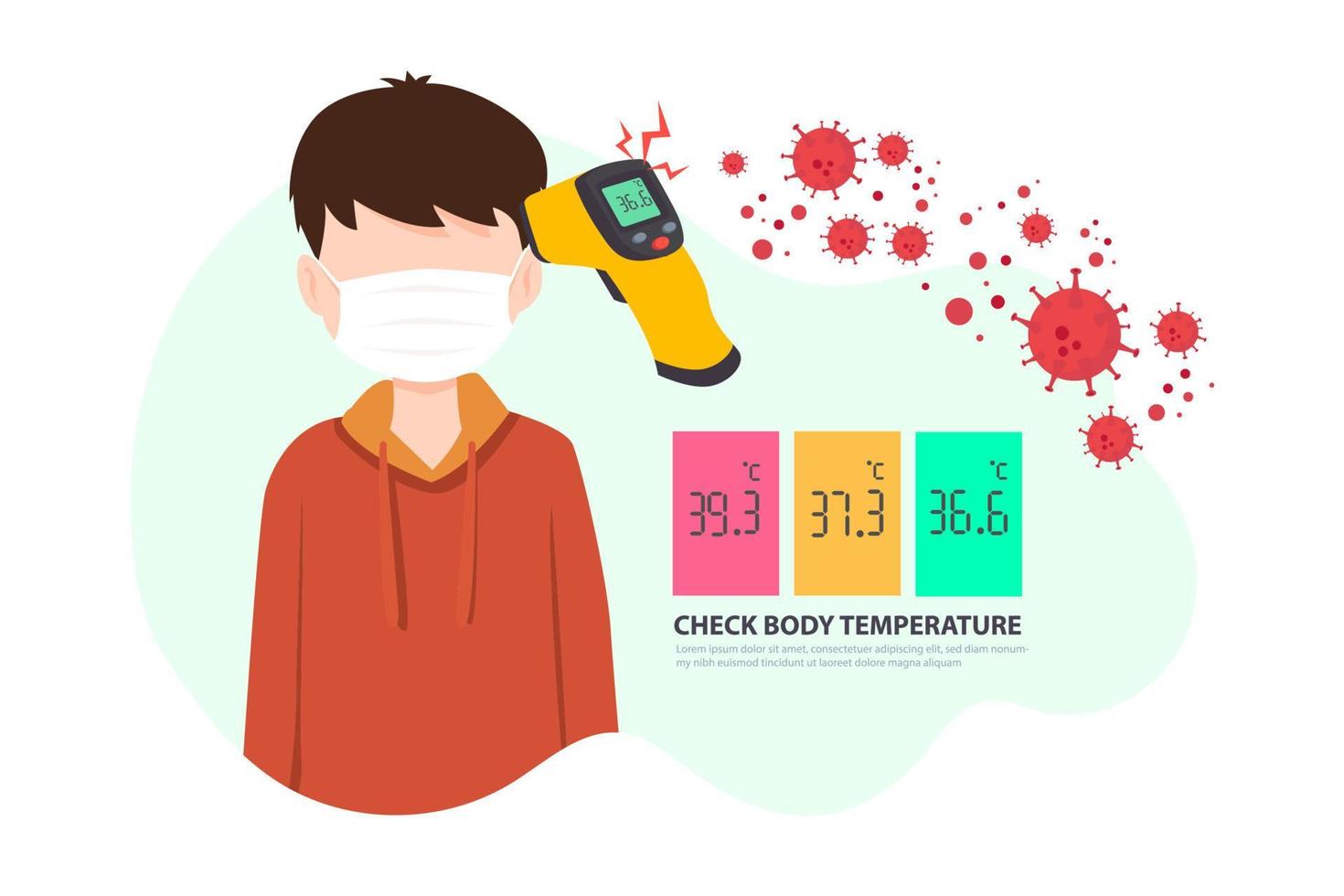 Checking body temperature concept Free Vector