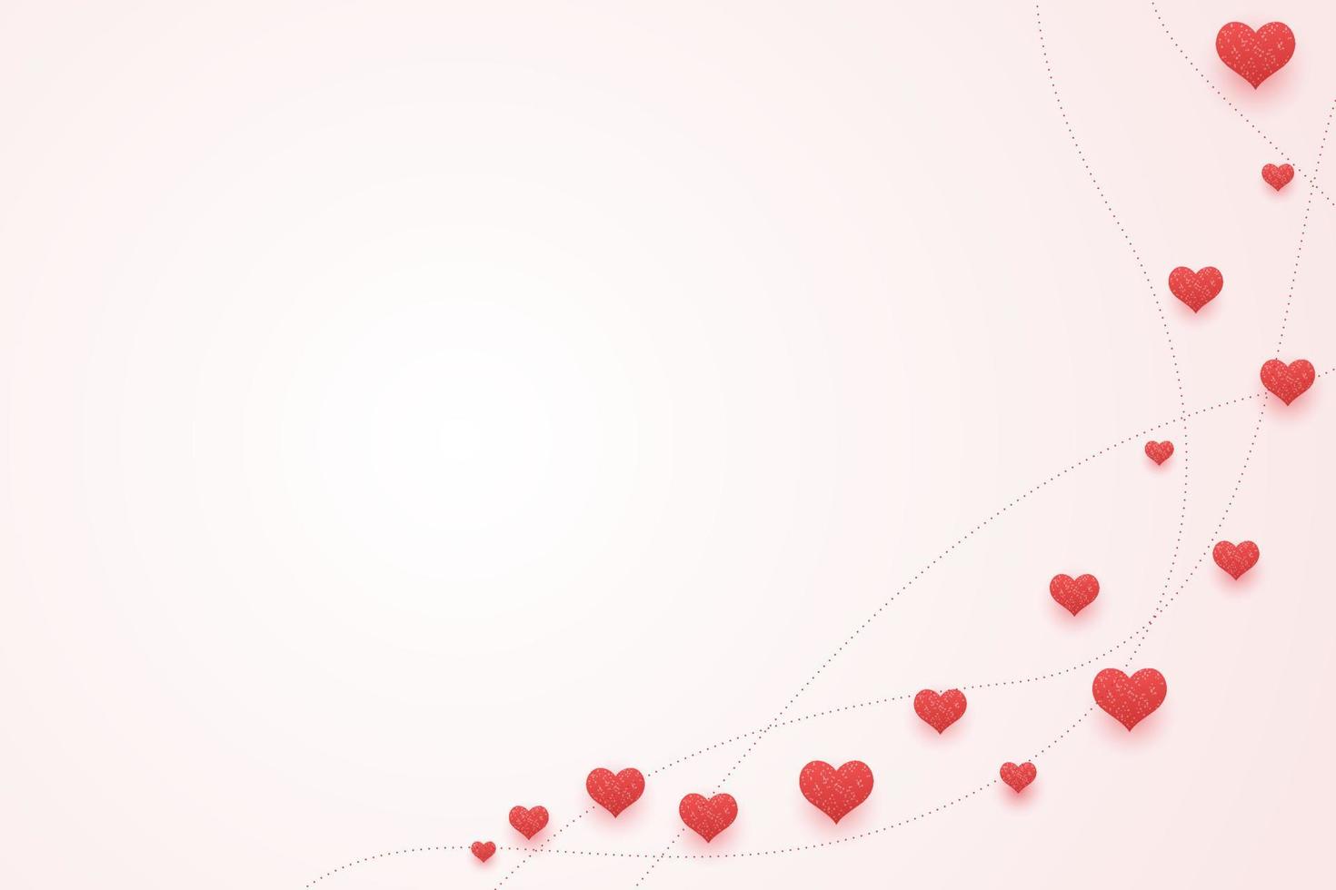 fondo del día de san valentín con ilustración de corazones vector