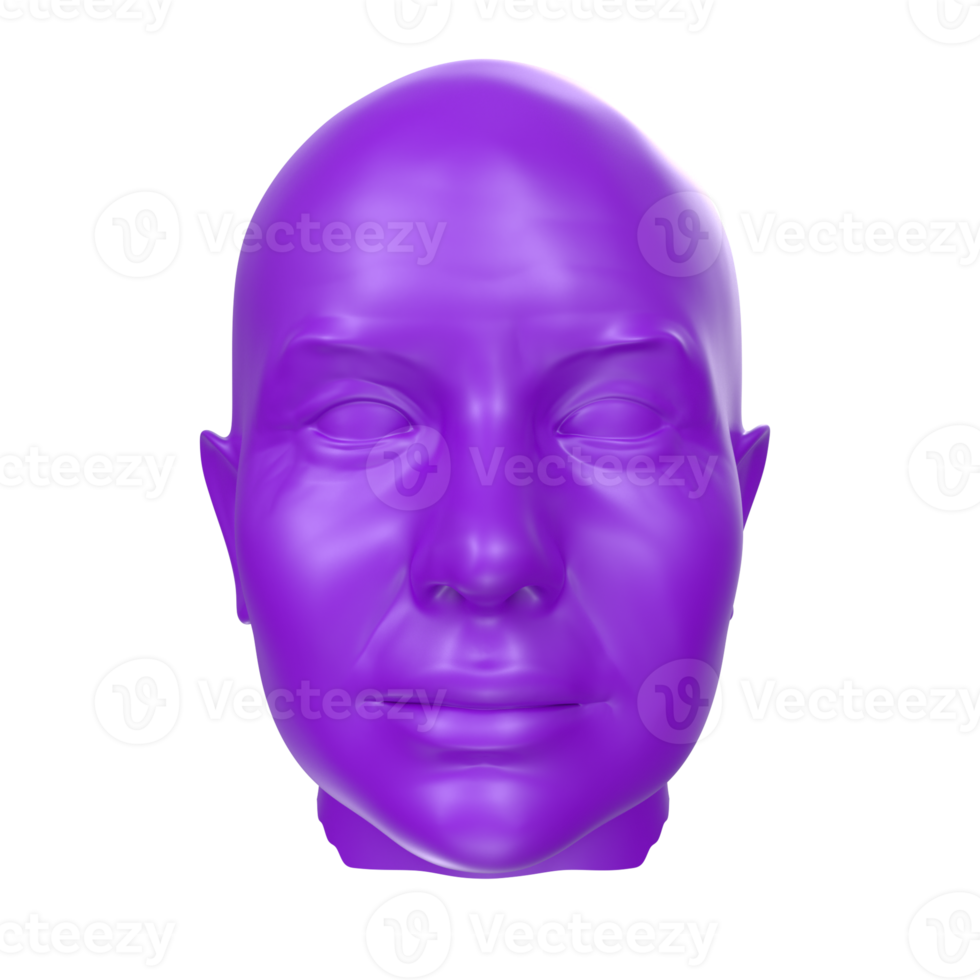 representación 3d del busto humano png