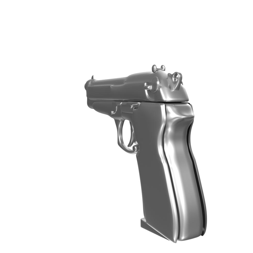 renderização 3D de arma de pistola png