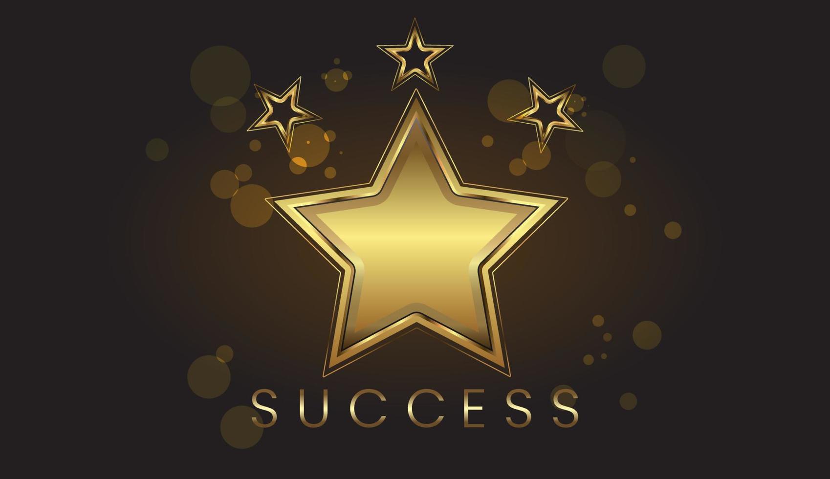 golden metallic stars on gradient brown background use as congrats banner, top level and the the greatest winner prize concepts design. vector